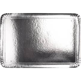 Plateau traiteur carton Manufacture de l'Éphémère 28 x 42 cm argent
