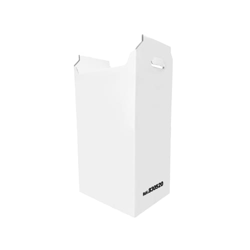 Carton hospitalier non normé 50L bas lien cranté blanc photo du produit front L