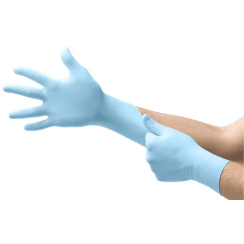 Gant usage unique protection chimique nitrile Microflex 93-833 bleu non poudré taille M Ansell photo du produit front L