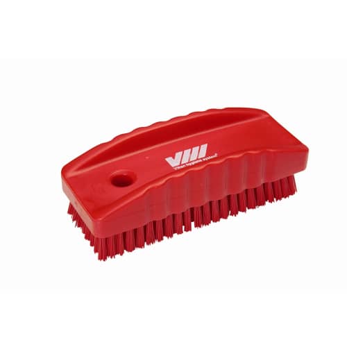 Brosse à ongles fibres dures alimentaire PLP 13cm rouge Vikan photo du produit front L