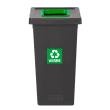 Poubelle PP recyclé Fit avec insert Ecogreen 70L noir/vert Tampel photo du produit