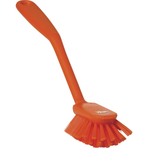 Brosse à vaisselle fibres médium alimentaire PLP 28cm orange Vikan photo du produit front L