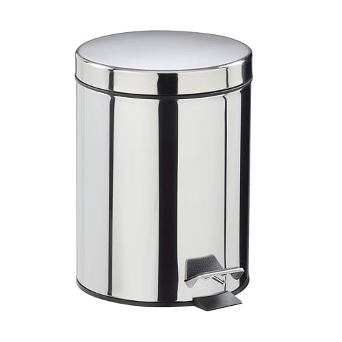 Poubelle métal à pédale 5L inox photo du produit front L