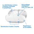 Distributeur de papier toilette 2 rouleaux mini géant Tork Smartone à dévidage central blanc photo du produit back S