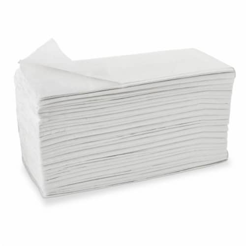 Essuie-mains plié pure ouate blanche 2 plis 23,5 x 24 cm certifié Ecolabel BulkySoft photo du produit front L