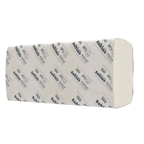 Essuie-mains plié W blanc 3 plis 20,6 x 32 cm Satino by Wepa photo du produit front L