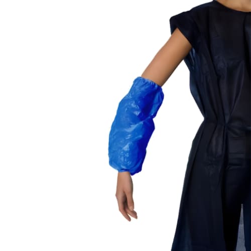 Manchette PE Paredes 15 µm bleue 37x20 cm taille M photo du produit front L