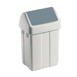 Poubelle plastique à couvercle basculant 25L blanc PROP photo du produit