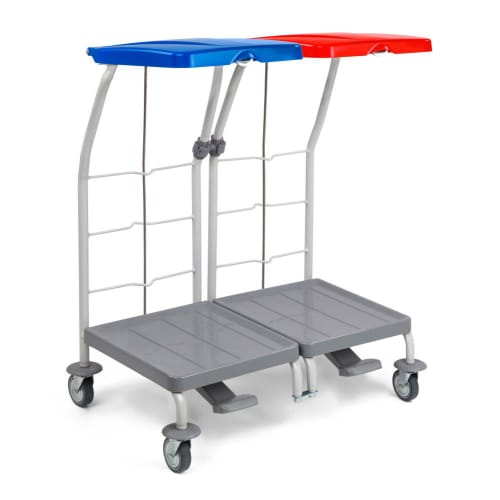 Chariot de ramassage linge 2 supports avec pédale Filmop photo du produit front L