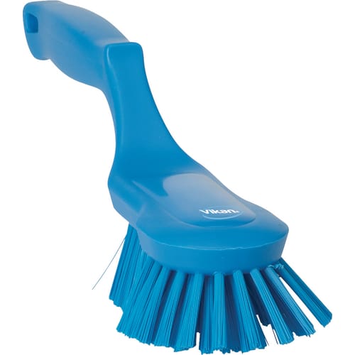 Brosse à main fibres dures alimentaire PLP 33cm bleu photo du produit