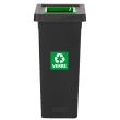 Poubelle PP recyclé Fit avec insert Ecogreen 50L noir/vert Tampel photo du produit