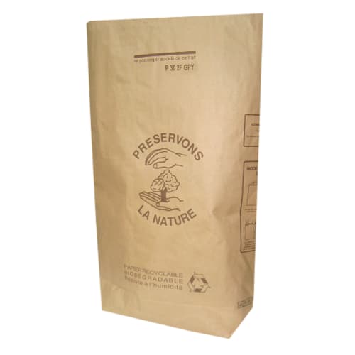 Sac papier 2 feuilles 30L traitement anti humidit W.S avec gaine