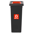 Poubelle PP recyclé Fit avec insert Ecogreen 50L noir/rouge Tampel photo du produit