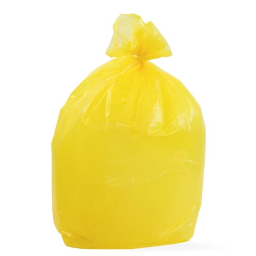 Sac plastique PE BD 110L jaune 30µm photo du produit front L