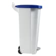 Poubelle mobile plastique à pédale 90L blanc/bleu Rossignol photo du produit side S