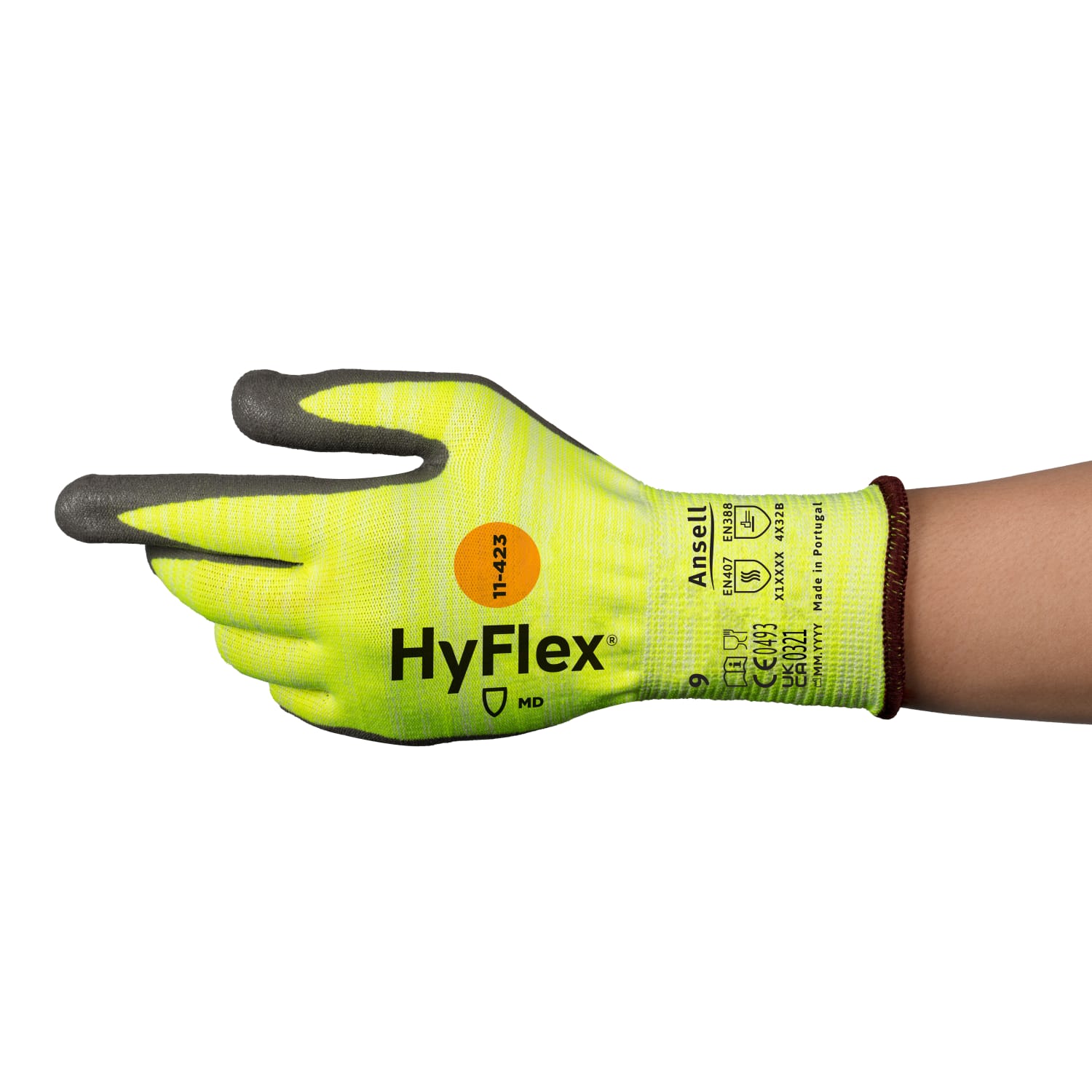 Gant de protection anti-coupures Hyflex 11-423 indice 3/5 (B) enduit PU taille 10 photo du produit