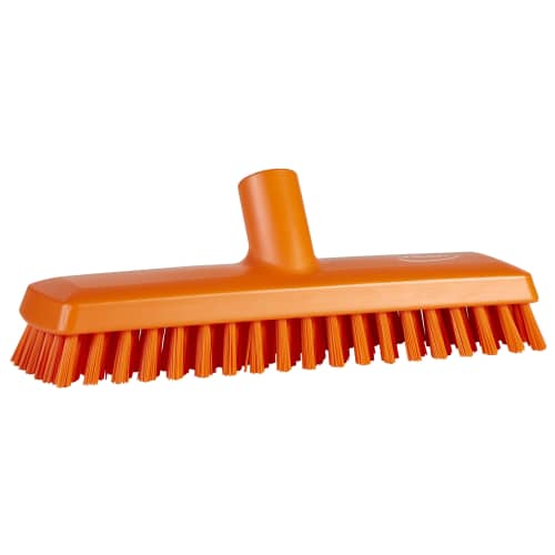 Balai lave-pont à passage d'eau fibres dures alimentaire PLP 27cm orange Vikan photo du produit front L