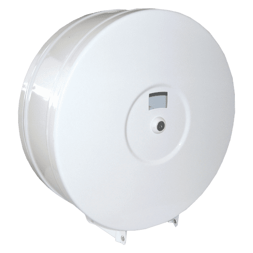 Distributeur de papier toilette Rossignol en métal blanc pour rouleaux géants photo du produit front L