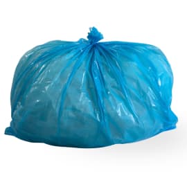 Sac plastique PE BD 90L bleu transparent 35µm