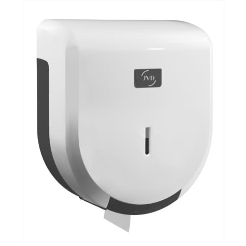 Distributeur de papier toilette en rouleaux mini-géants JVD plastique blanc photo du produit front L