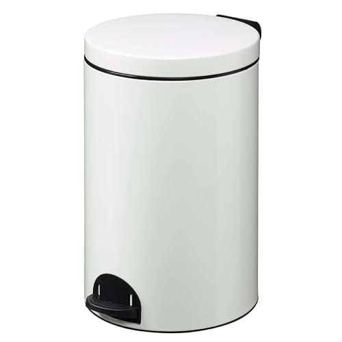 Poubelle métal à pédale 20L blanc Rossignol photo du produit front L