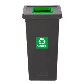 Poubelle PP recyclé Fit avec insert Ecogreen 70L noir/vert Tampel