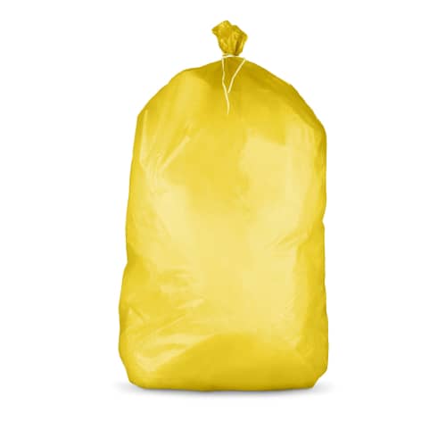 Sacs poubelle 130L jaune 55µ lien classique Paredes photo du produit front L