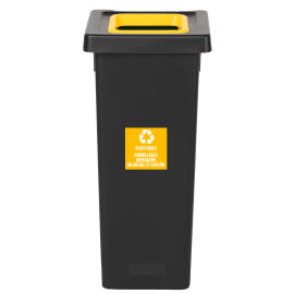 Poubelle PP recyclé Fit avec insert Ecogreen 50L noir/jaune Tampel photo du produit