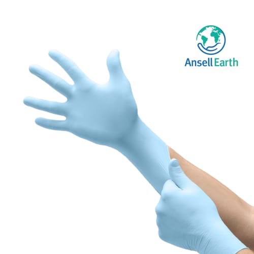 Gant de protection chimique nitrile Ansell TouchNTuff 92-670 bleu non poudré taille M photo du produit front L