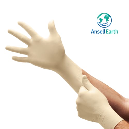 Gant de protection chimique stérile salle blanche latex Ansell Accutech 91-225 blanc manchette 300 mm taille 8 photo du produit front L