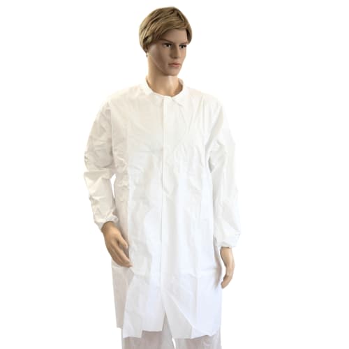 Blouse de laboratoire Partiguard pressions col chemise élastiques poignets blanc taille XL photo du produit