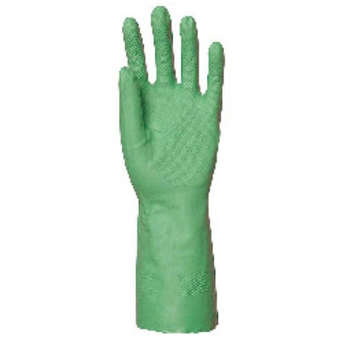 Gant de protection chimique nitrile vert flocké coton 32cm taille 10 photo du produit front L