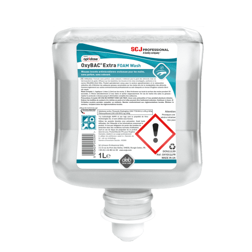 Mousse lavant désinfectante SC Johnson Professional OxyBAC® Extra  Wash recharge de 1L photo du produit front L
