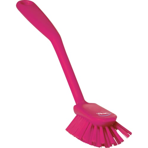 Brosse à vaisselle fibres médium alimentaire PLP 28cm rose Vikan photo du produit front L