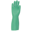 Gant protection chimique nitrile lourd vert flocké coton 41cm taille 9 Singer photo du produit