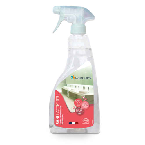 Détartrant désinfectant Ecocert Paredes SANI LACTIC RTU pulvérisateur de 750ml photo du produit front L