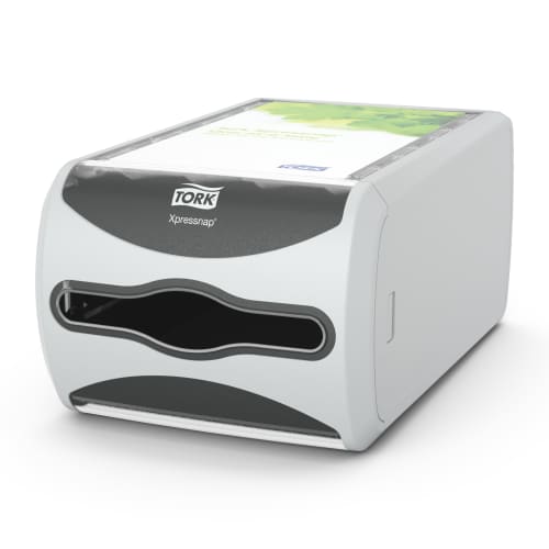 Distributeur de serviettes Xpressnap® Tork modèle comptoir gris N4 photo du produit front L