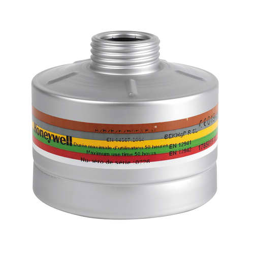 Cartouche alu longue durée anti-gaz AXB2P3 pour masque anti-gaz à système cartouche Honeywell standard RD40 photo du produit front L