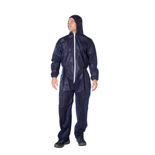 Combinaison de travail PLP 50g/m² élastiques cagoule poignets taille chevilles bleu taille S photo du produit