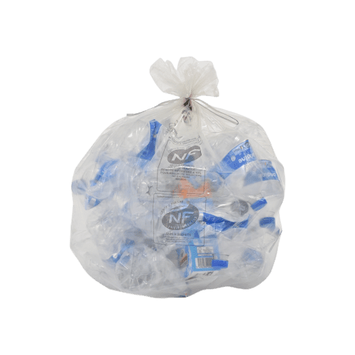 Sacs poubelle NFE 130L transparent 34µ lien classique Flexigreen photo du produit front L