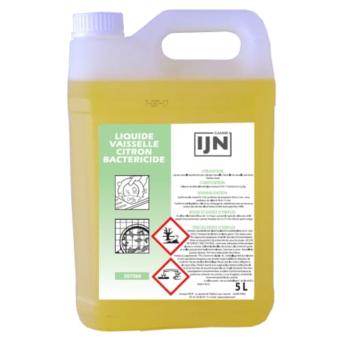 IJN liquide vaisselle citron bactéricide bidon de 5L photo du produit front L