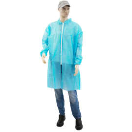 Blouse PLP 40 g/m² coloris bleu clair zip col chemise élastiques poignets