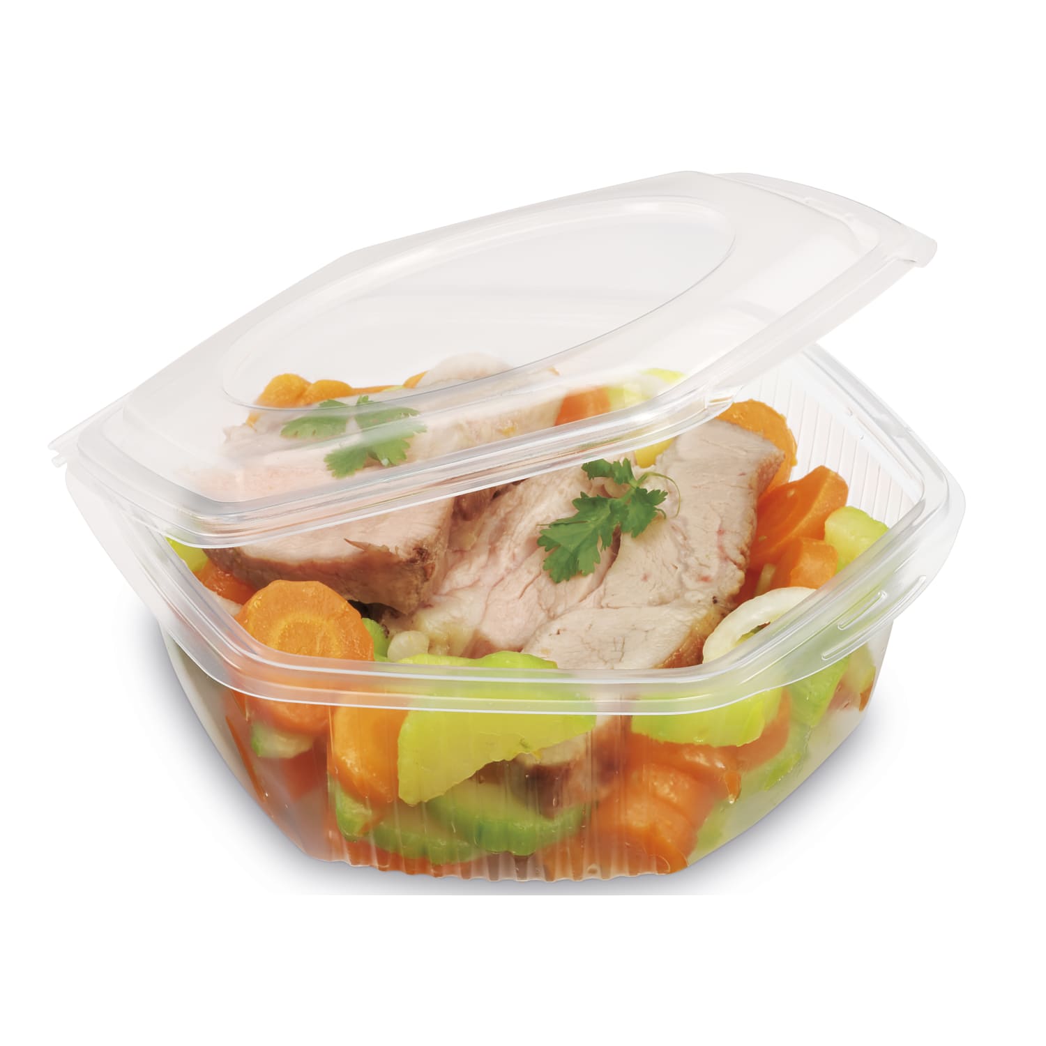 Boîte De Rangement Transparente à Couvercle Charnière - 250 Ou 500 Cc - ONDIPACK