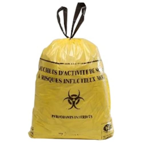 Sac plastique DASRI 15L jaune 18µm NF X photo du produit