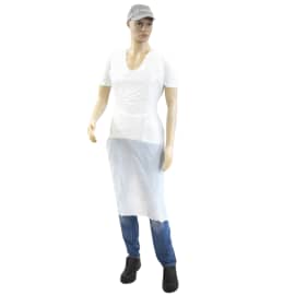 Tablier PE Paredes blanc 25 µm gaufré 75x135 cm taille M+