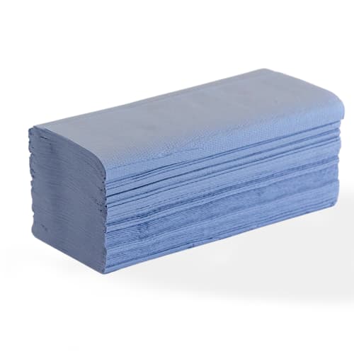 Essuie-mains plié bleu 24 x 21 cm certifié Ecolabel Paredes photo du produit front L