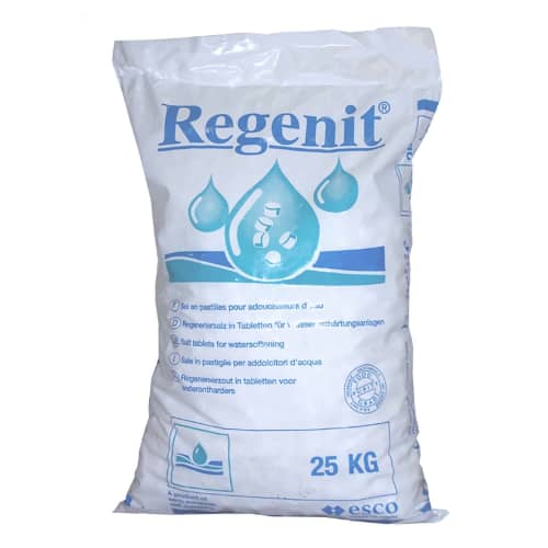 Pastilles de sel pour adoucisseur d'eau Regenit sac de 25kg photo du produit front L