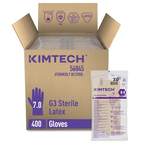 Gant de protection chimique latex stérile Kimtech Pure G3 30cm taille 7 photo du produit front L