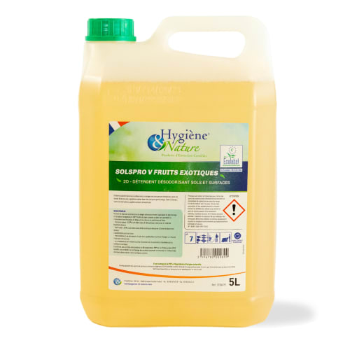 Détergent neutre Ecolabel Hygiène & Nature Solspro V Fruits Exotiques bidon 5L photo du produit