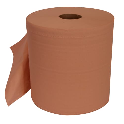 Bobine d'essuyage orangée Paredes 1000 formats 21x30cm Ecolabel photo du produit front L